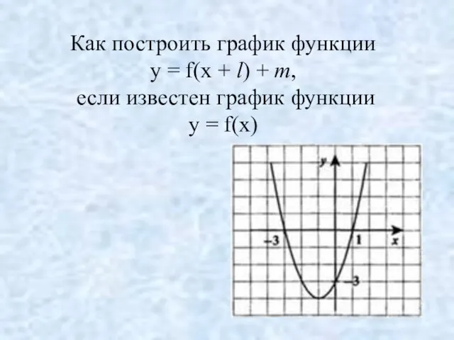 Как построить график функции y = f(x + l) + m,