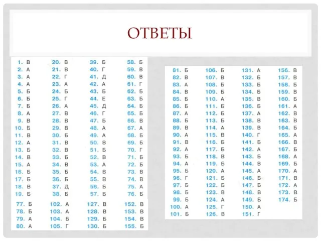 ОТВЕТЫ