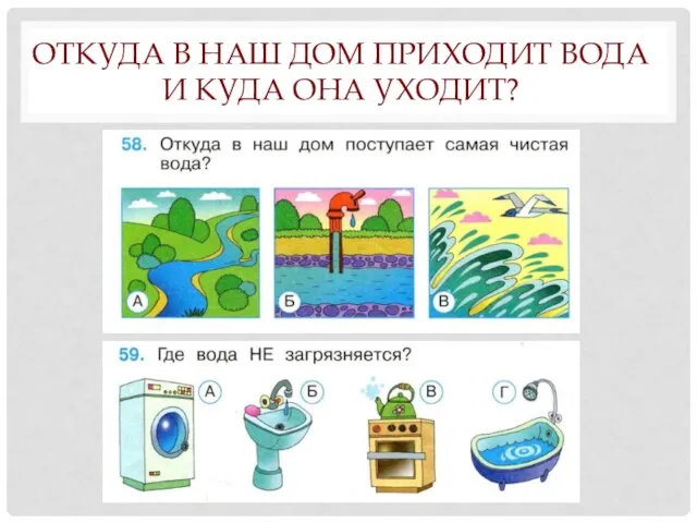 ОТКУДА В НАШ ДОМ ПРИХОДИТ ВОДА И КУДА ОНА УХОДИТ?