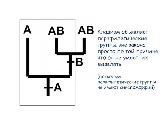 Кладизм объявляет парафилетические группы вне закона просто по той причине, что