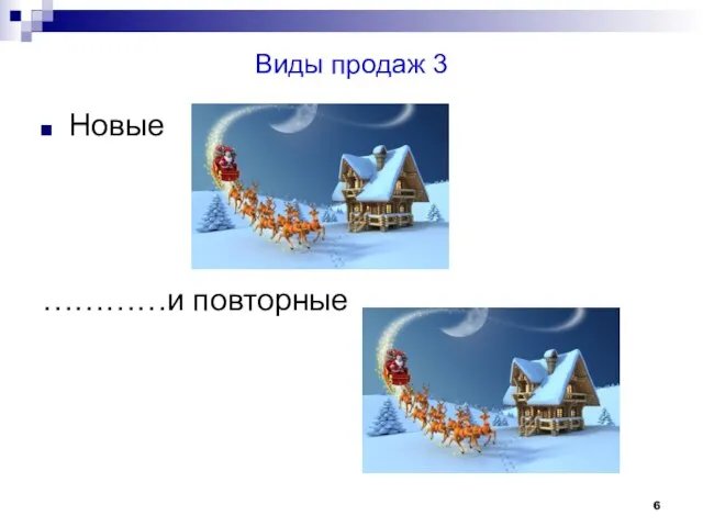 Виды продаж 3 Новые …………и повторные