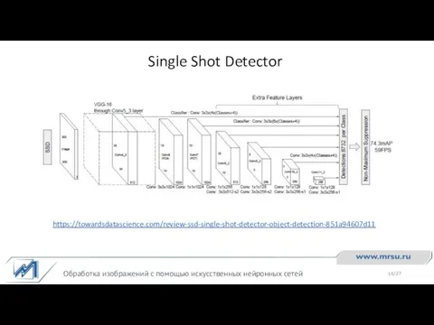 Single Shot Detector Обработка изображений с помощью искусственных нейронных сетей https://towardsdatascience.com/review-ssd-single-shot-detector-object-detection-851a94607d11 /27