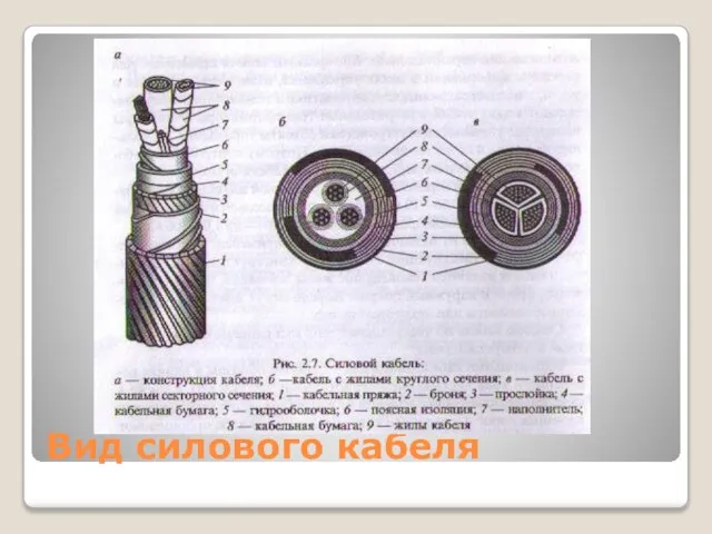 Вид силового кабеля