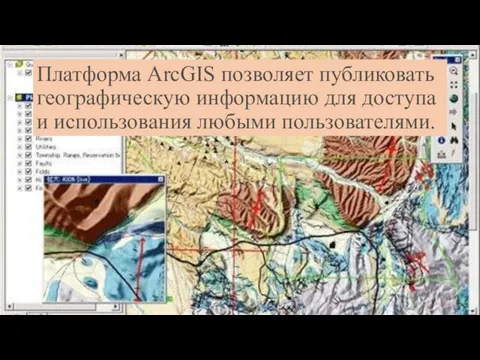 Платформа ArcGIS позволяет публиковать географическую информацию для доступа и использования любыми пользователями.