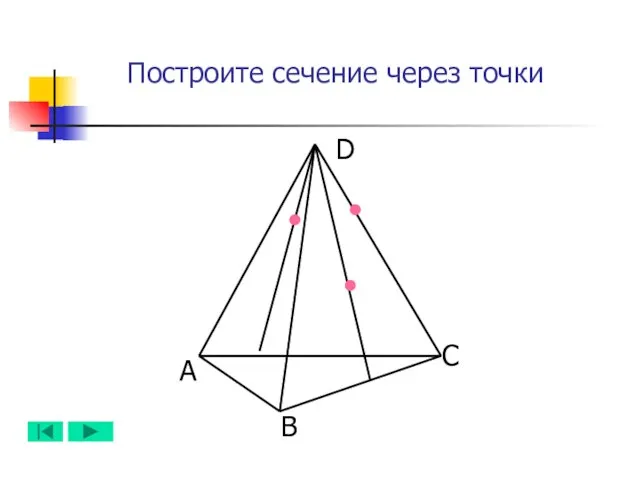 А B D C Построите сечение через точки