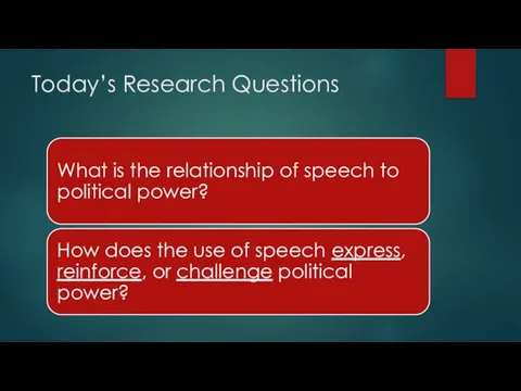 Today’s Research Questions