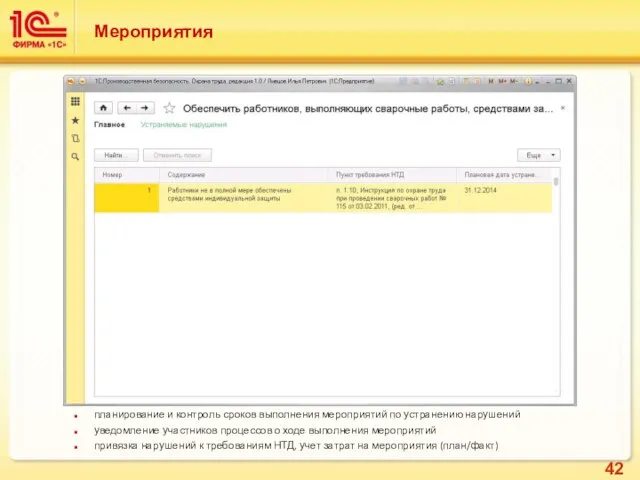 Мероприятия планирование и контроль сроков выполнения мероприятий по устранению нарушений уведомление