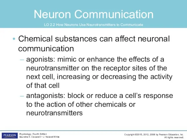 Neuron Communication Chemical substances can affect neuronal communication agonists: mimic or