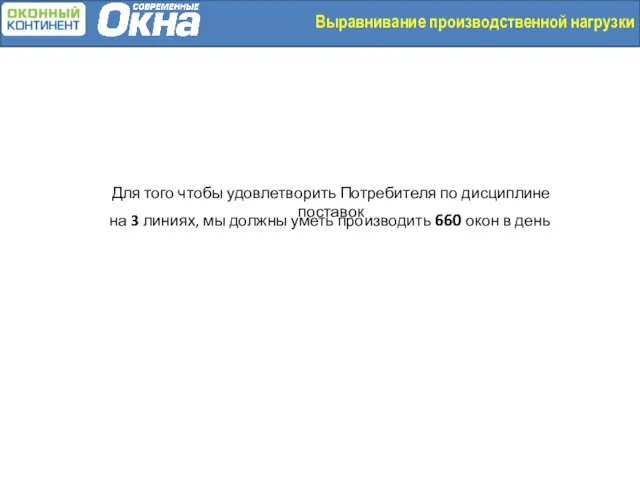 Для того чтобы удовлетворить Потребителя по дисциплине поставок на 3 линиях,