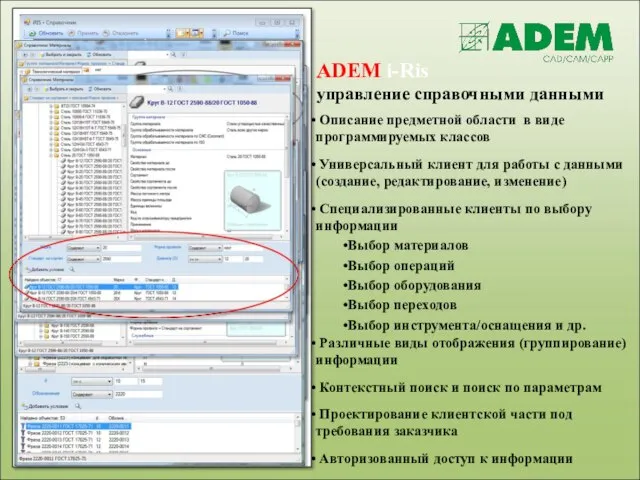 ADEM i-Ris управление справочными данными Проектирование клиентской части под требования заказчика