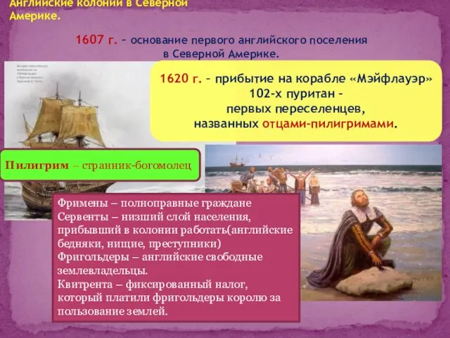 Английские колонии в Северной Америке. 1607 г. – основание первого английского