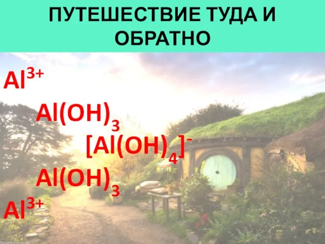 ПУТЕШЕСТВИЕ ТУДА И ОБРАТНО Al3+ Al(OH)3 [Al(OH)4]- Al(OH)3 Al3+