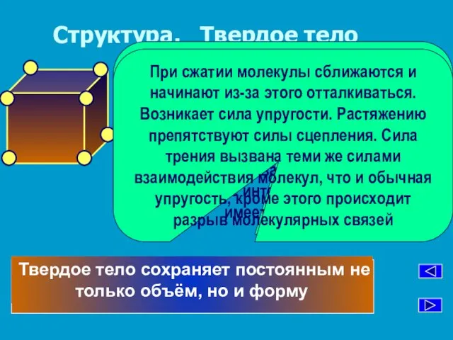 Структура. Твердое тело На объем жидкости дейсвуют поверхностные и массовые силы