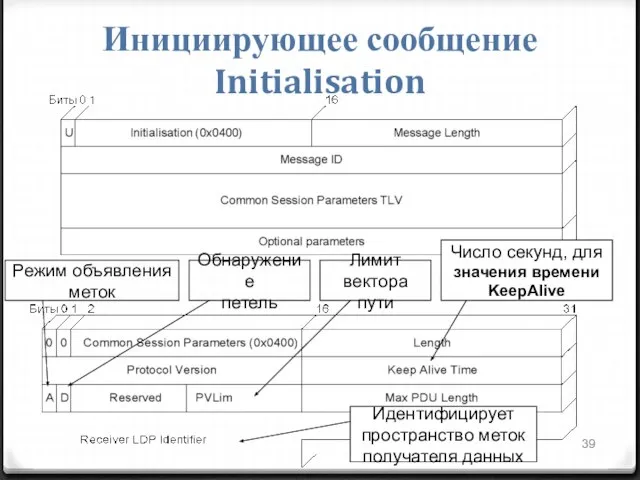 Инициирующее сообщение Initialisation