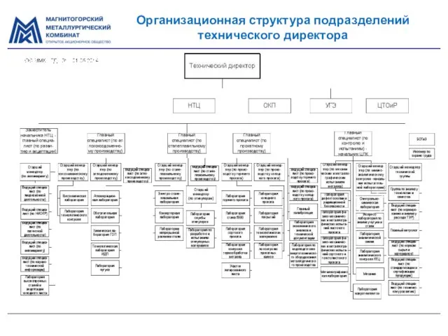 Организационная структура подразделений технического директора