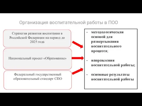 Организация воспитательной работы в ПОО Стратегия развития воспитания в Российской Федерации