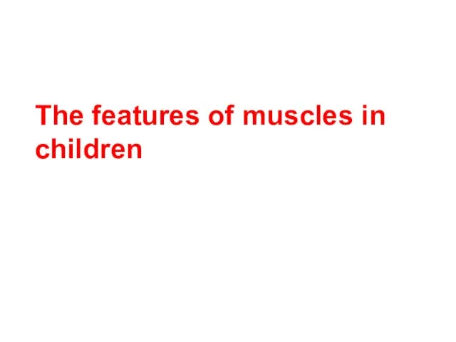 The features of muscles in children