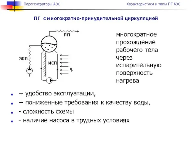 + удобство эксплуатации, + пониженные требования к качеству воды, - сложность