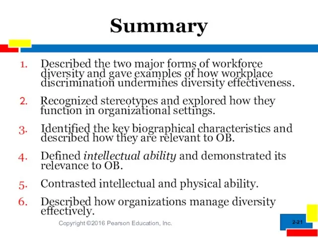 2- Summary Described the two major forms of workforce diversity and