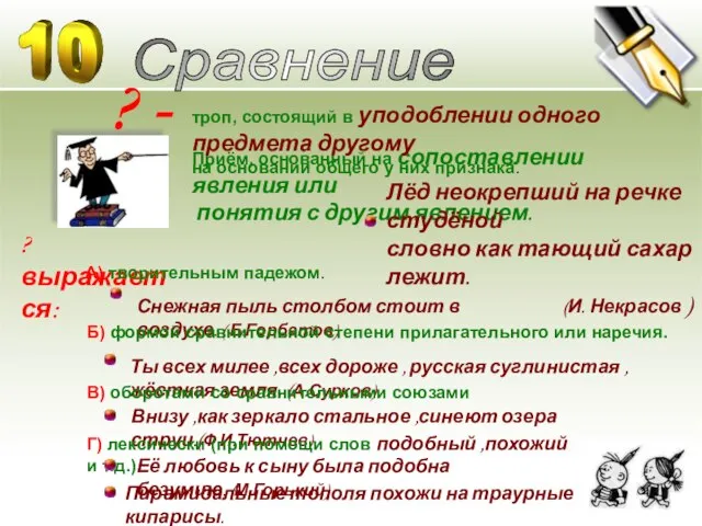 ? - Сравнение Приём, основанный на сопоставлении явления или понятия с