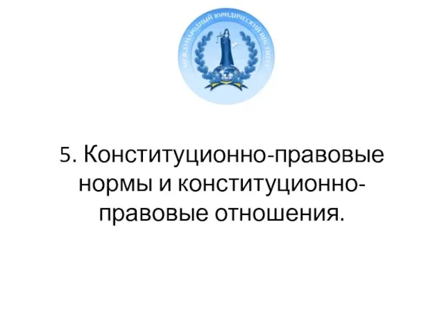 5. Конституционно-правовые нормы и конституционно-правовые отношения.