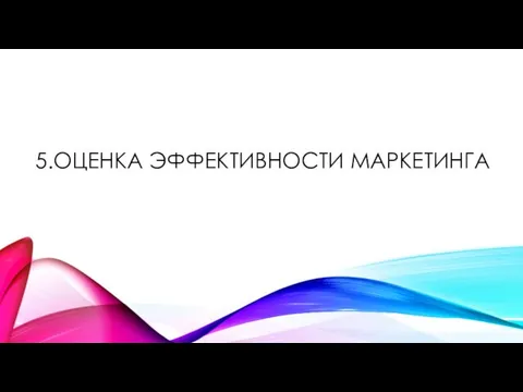 5.ОЦЕНКА ЭФФЕКТИВНОСТИ МАРКЕТИНГА