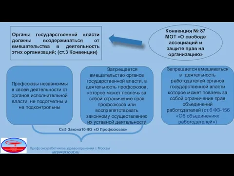 Органы государственной власти должны воздерживаться от вмешательства в деятельность этих организаций;