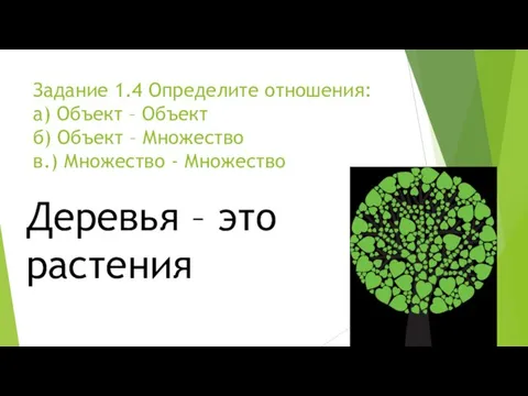 Задание 1.4 Определите отношения: а) Объект – Объект б) Объект –