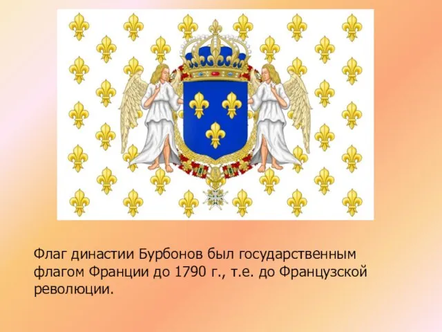 Флаг династии Бурбонов был государственным флагом Франции до 1790 г., т.е. до Французской революции.