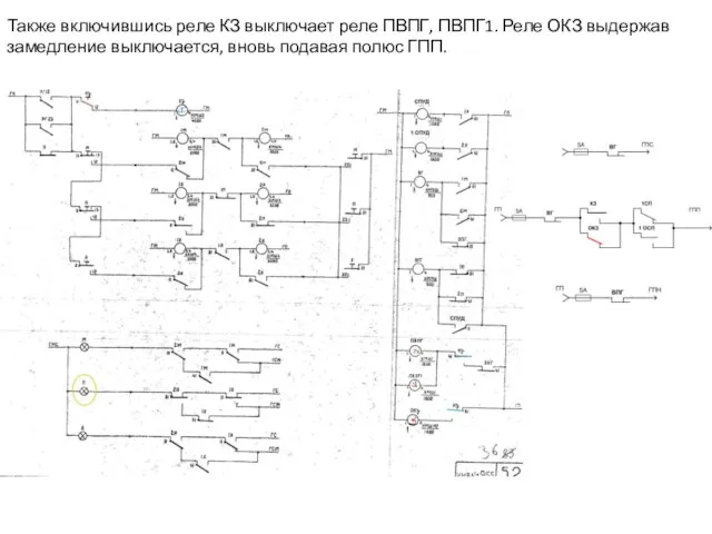 Также включившись реле КЗ выключает реле ПВПГ, ПВПГ1. Реле ОКЗ выдержав