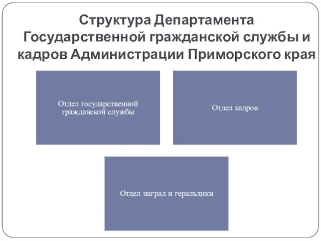 Структура Департамента Государственной гражданской службы и кадров Администрации Приморского края Отдел