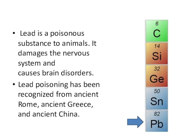 Lead is a poisonous substance to animals. It damages the nervous