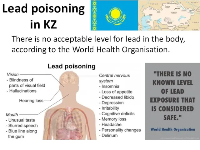 Lead poisoning in KZ There is no acceptable level for lead