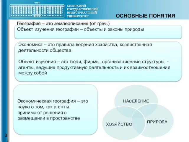 ОСНОВНЫЕ ПОНЯТИЯ География – это землеописание (от греч.) Объект изучения географии