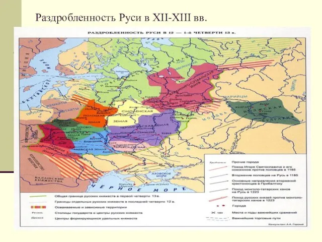 Раздробленность Руси в XII-XIII вв.