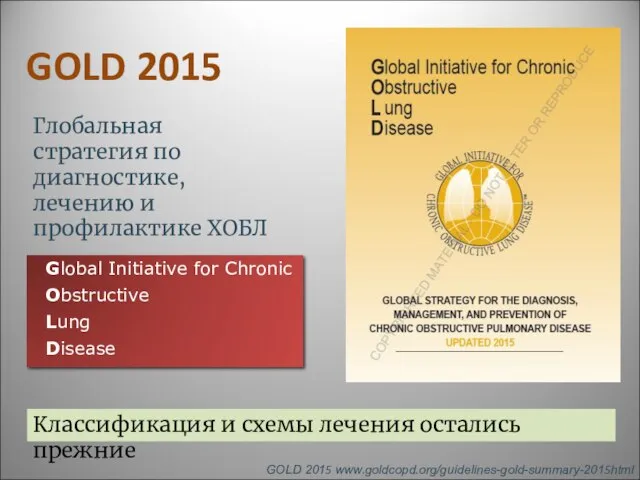 GOLD 2015 Global Initiative for Chronic Obstructive Lung Disease Глобальная стратегия