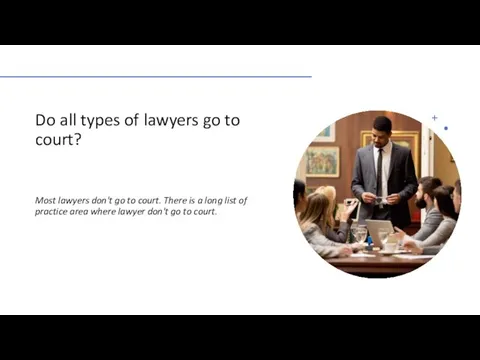 Do all types of lawyers go to court? Most lawyers don't