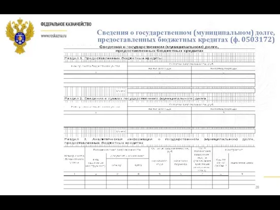 Сведения о государственном (муниципальном) долге, предоставленных бюджетных кредитах (ф. 0503172)