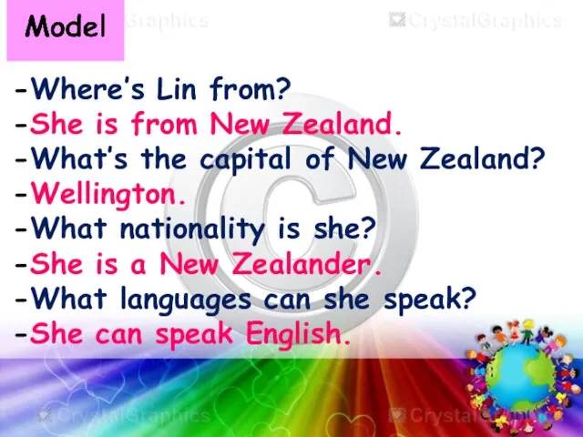 -Where’s Lin from? -She is from New Zealand. -What’s the capital