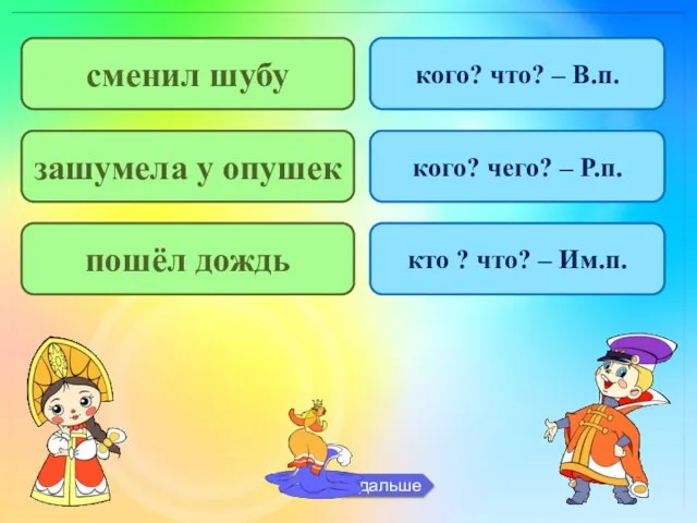 сменил шубу кого? что? – В.п. зашумела у опушек кого? чего?