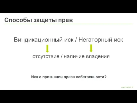 | Hogan Lovells Виндикационный иск / Негаторный иск отсутствие / наличие