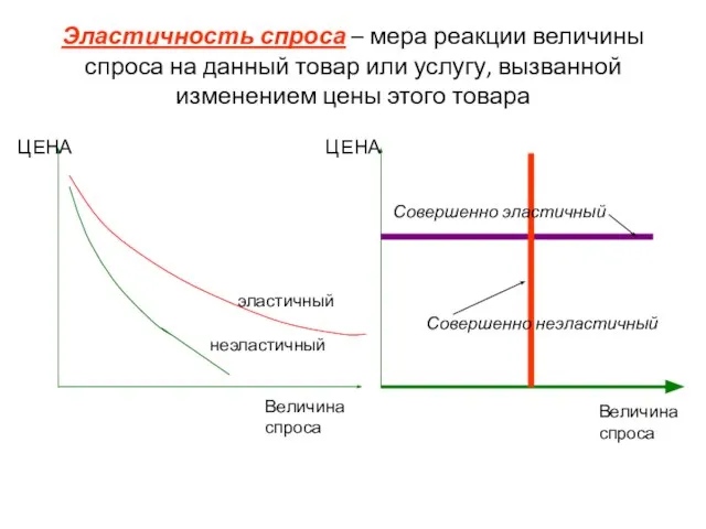 Эластичность спроса – мера реакции величины спроса на данный товар или