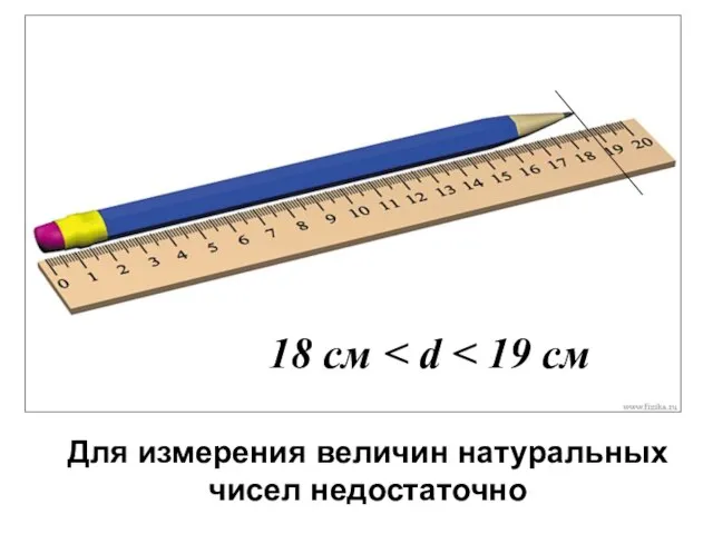 18 см Для измерения величин натуральных чисел недостаточно