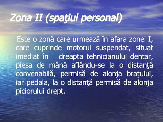 Zona II (spaţiul personal) Este o zonă care urmează în afara