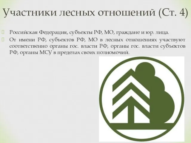 Российская Федерация, субъекты РФ, МО, граждане и юр. лица. От имени