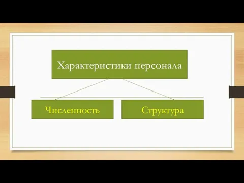 Характеристики персонала Структура Численность