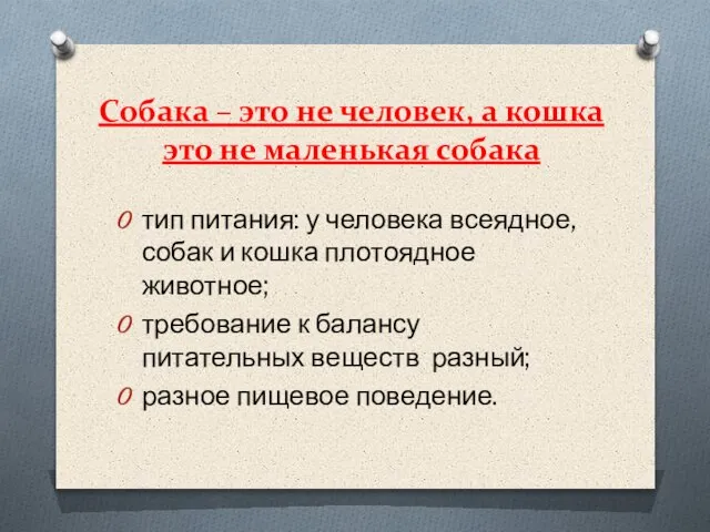 Cобака – это не человек, а кошка это не маленькая собака