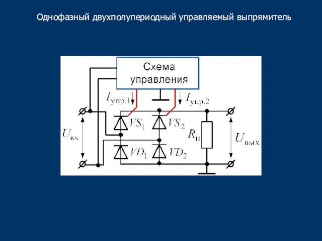 Однофазный двухполупериодный управляемый выпрямитель