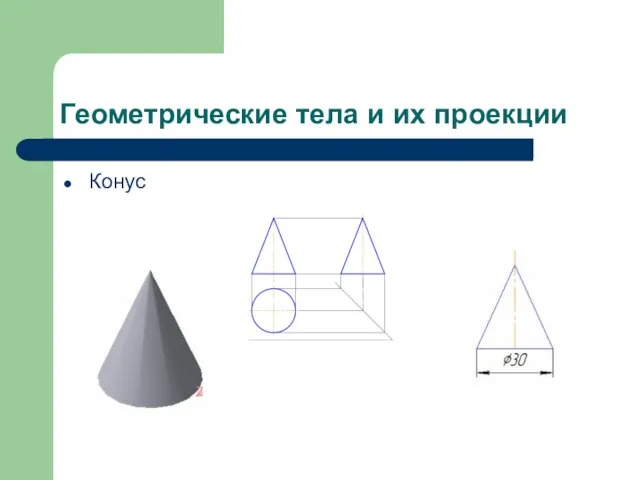 Геометрические тела и их проекции Конус