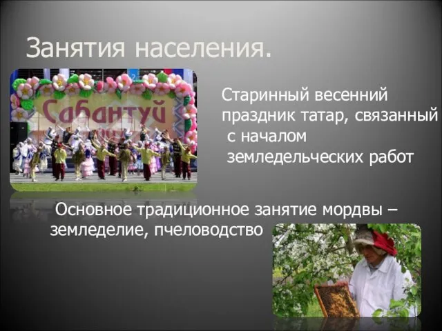 Занятия населения. Старинный весенний праздник татар, связанный с началом земледельческих работ